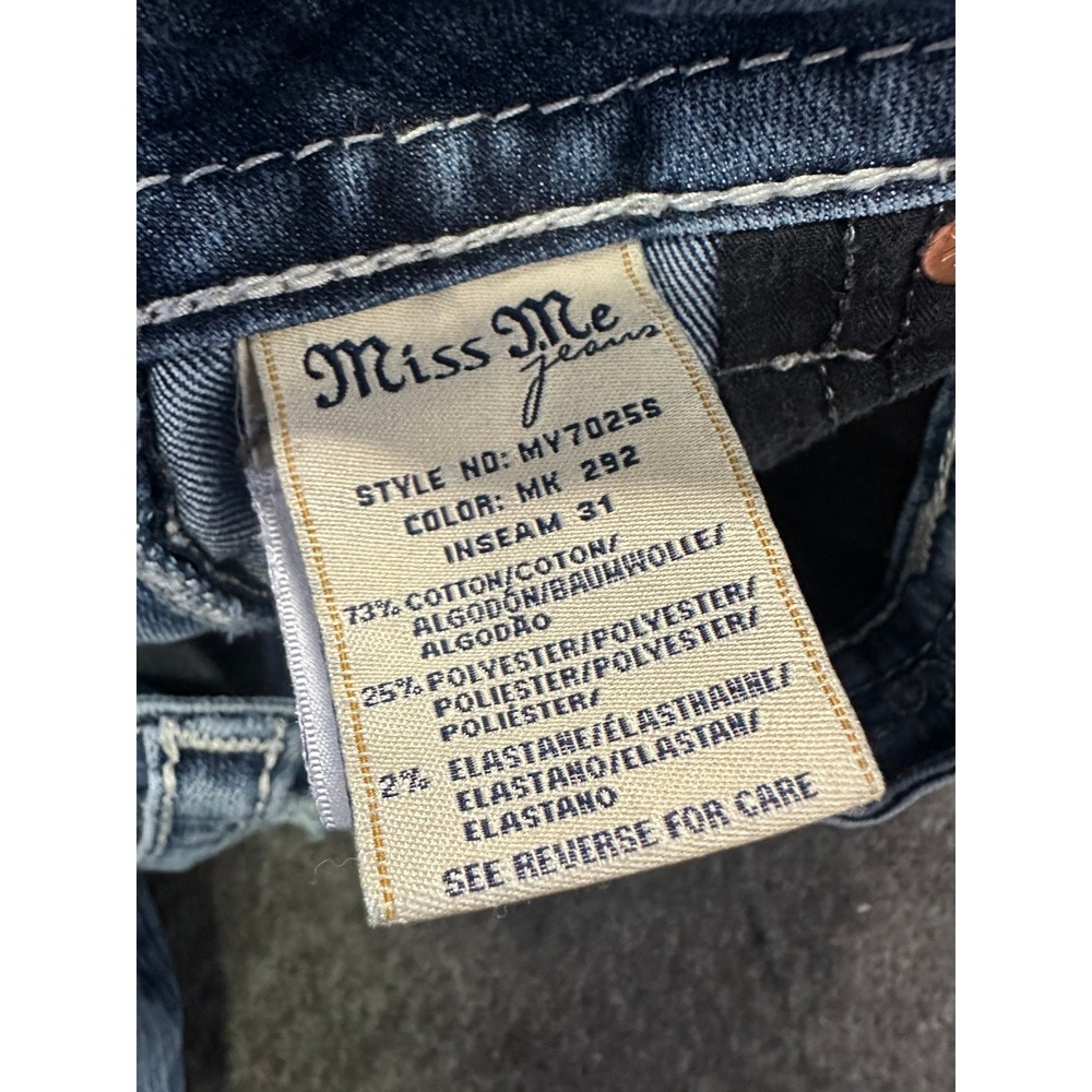 Miss Me Mid Rise Skinny Jeans Size 28 Zebra Sequin Studded Flap Pocket Denim - Picture 10 of 16